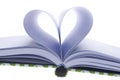 Blank Journal with Pages Folded in a Heart Shape Royalty Free Stock Photo