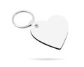 Blank key ring isolated on white background. Key chain for your design. Clipping paths object.  heart shape Royalty Free Stock Photo