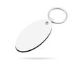 Blank key ring isolated on white background. Key chain for your design. Clipping paths object. Oval shape