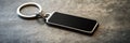 Blank Keyring, Mockup of a keychain with nothing written on a gray background Royalty Free Stock Photo