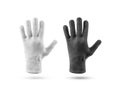 Blank knitted winter gloves mockup set, black and white Royalty Free Stock Photo