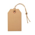 Blank kraft paper tag with jute string Royalty Free Stock Photo
