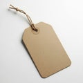 Blank kraft paper tag with jute string Royalty Free Stock Photo