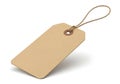 Blank kraft paper tag with string ready for custom text and branding Royalty Free Stock Photo