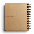 Blank Kraft Spiral Notebook Open To Lined Pages Isolated On White Background Royalty Free Stock Photo