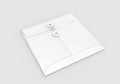 Blank kraft tie button string closure envelope for branding. 3d render illustration.