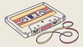 Blank label cassette, retro audio vector design illustration Generative AI Royalty Free Stock Photo