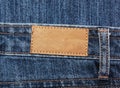 Blank label on jeans Royalty Free Stock Photo