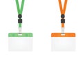 Blank lanyards on white background