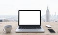 Blank laptop NYC Royalty Free Stock Photo