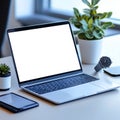 Blank Laptop Screen Mockup Perfect for Website App Presentation Royalty Free Stock Photo