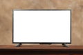 Blank Large Screen TV With Copy Space On Table Royalty Free Stock Photo
