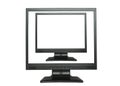 Blank LCD cloned in blank screen Royalty Free Stock Photo