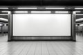 Blank LCD Screen display mock up banner in Subway station Royalty Free Stock Photo