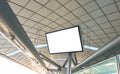 Blank LCD Screen mock up in Subway station . Royalty Free Stock Photo