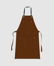 Blank leather apron, apron mockup, design presentation for print, 3d illustration, 3d rendering Royalty Free Stock Photo