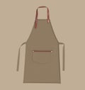 Blank leather apron mockup, clean apron