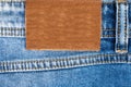 Blank leather jeans label Royalty Free Stock Photo