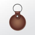 Blank Leather Round Keychain with Ring for Key Royalty Free Stock Photo