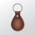 Blank Leather Round Keychain with Ring for Key