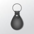 Blank Leather Round Keychain with Ring for Key Royalty Free Stock Photo