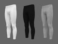 Blank leggings mockup, front and side views. Sweatpants.