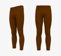 Blank leggings mockup, front and side views. Sweatpants, 3d illustration