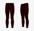 Blank leggings mockup, front and side views. Sweatpants, 3d illustration