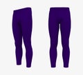 Blank leggings mockup, front and side views. Sweatpants. 3d rendering, 3d illustration