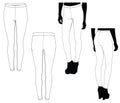 Blank leggings spandex jeans pants fashion design mock-up template