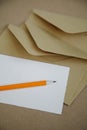 Blank letter paper for a brown vintage envelope Royalty Free Stock Photo