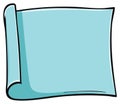 Blank Light Blue Rolled Paper or Scroll Illustration Royalty Free Stock Photo