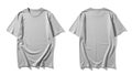 Blank light gray t-shirts front and back view Royalty Free Stock Photo