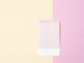 The blank light pink color paper note on beautiful background Royalty Free Stock Photo
