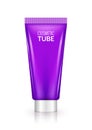 Blank lilac cosmetic tube design mockup. Beauty care cream or gel plastic package Royalty Free Stock Photo