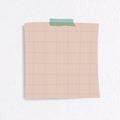 Blank lined notepaper set with sticky tape on textured paper background