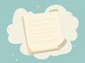 Blank Lined Paper Note with Decorative Tape on Cloud Royalty Free Stock Photo