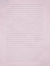 Blank lined pink paper background. Royalty Free Stock Photo
