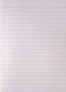 Blank lined white paper sheet from notebook on white background with blue lines Royalty Free Stock Photo