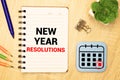 A blank list of resolutions for new year or in general pinned to a cork notice board with room for your text Royalty Free Stock Photo