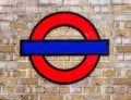 Blank London underground sign Royalty Free Stock Photo