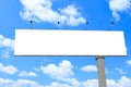 Blank long billboard over blue sky