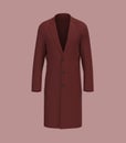 Blank Long blazer mockup. Front view, 3d illustration