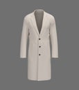 Blank Long blazer mockup. Front view. 3d rendering