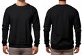 Blank long sleeve black sweater for design mock up