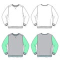 Blank Long sleeve t-shirt crewneck sweatshirt fashion design mock-up template