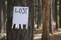 A blank lost sign Royalty Free Stock Photo