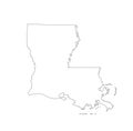 Blank Louisiana vector map silhouette illustration isolated on white background.