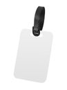 Blank luggage tag isolated on white background. Hanging tag or label for design. Clipping path