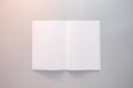 Blank magazine, notebook, brochure, booklet or book with softcover mockup template in the sunlight on gray background